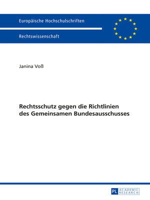cover image of Rechtsschutz gegen die Richtlinien des Gemeinsamen Bundesausschusses